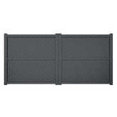 DiagonalElegance | Aluminium Full Privacy Diagonal Slat Driveway Gate