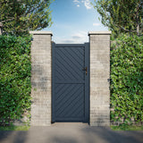 DiagonalElegance | Aluminium Diagonal Slat Garden Gate
