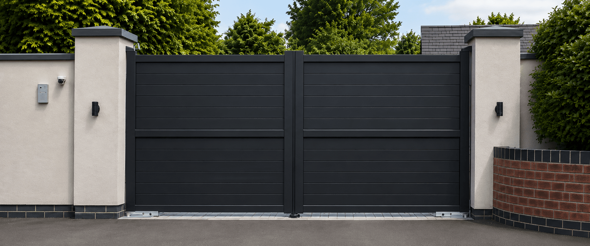 Aluminium Double-Swing Driveway Gates