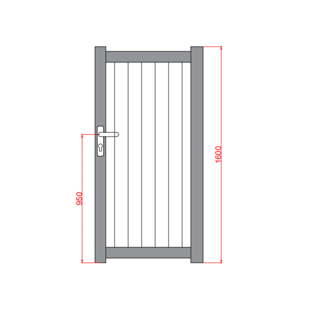 Diagonal Solid Infill Aluminium Garden Gate