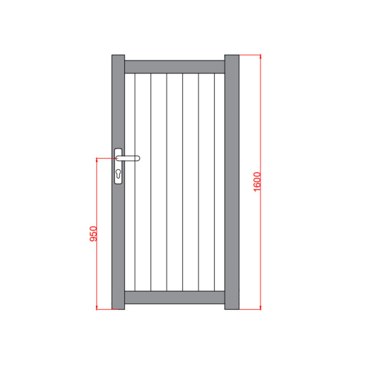 Diagonal Solid Infill Aluminium Garden Gate