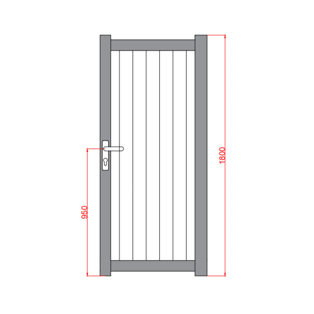 Diagonal Solid Infill Aluminium Garden Gate