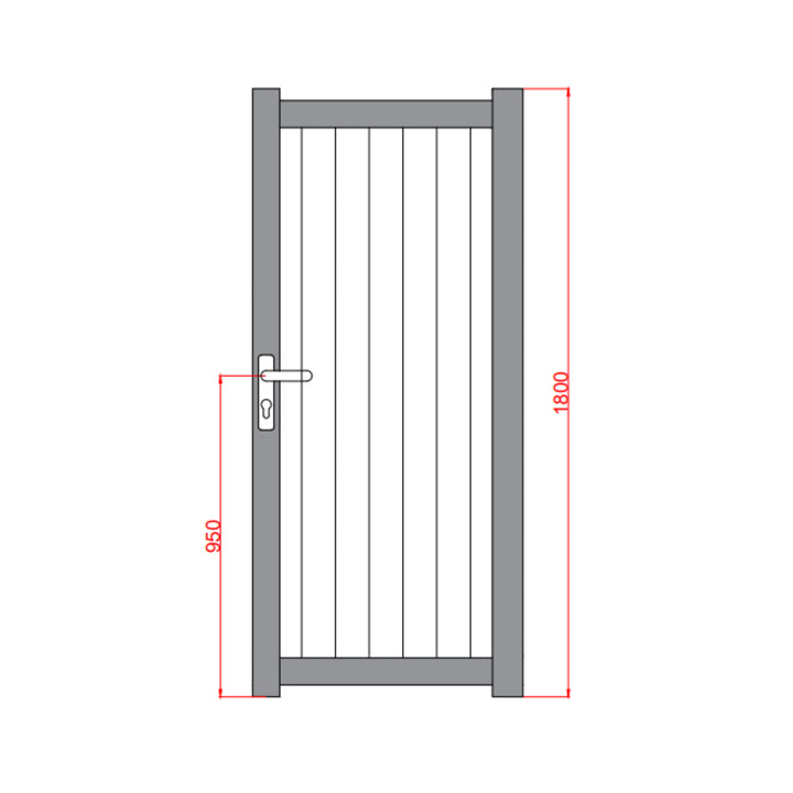 Diagonal Solid Infill Aluminium Garden Gate