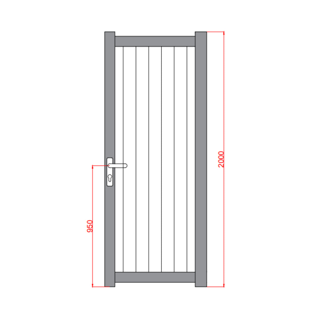Diagonal Solid Infill Aluminium Garden Gate