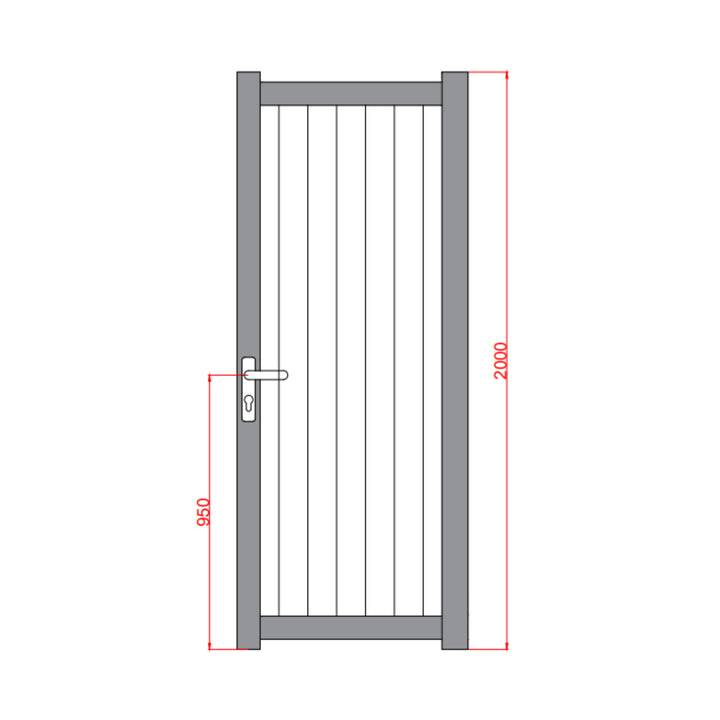 Diagonal Solid Infill Aluminium Garden Gate