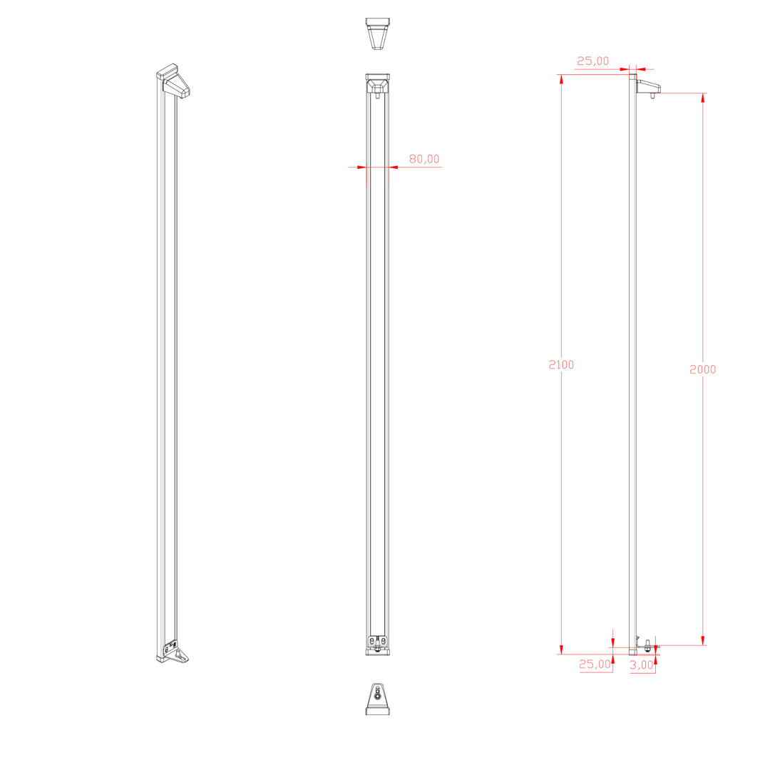 Aluminium Hinge Mount Post