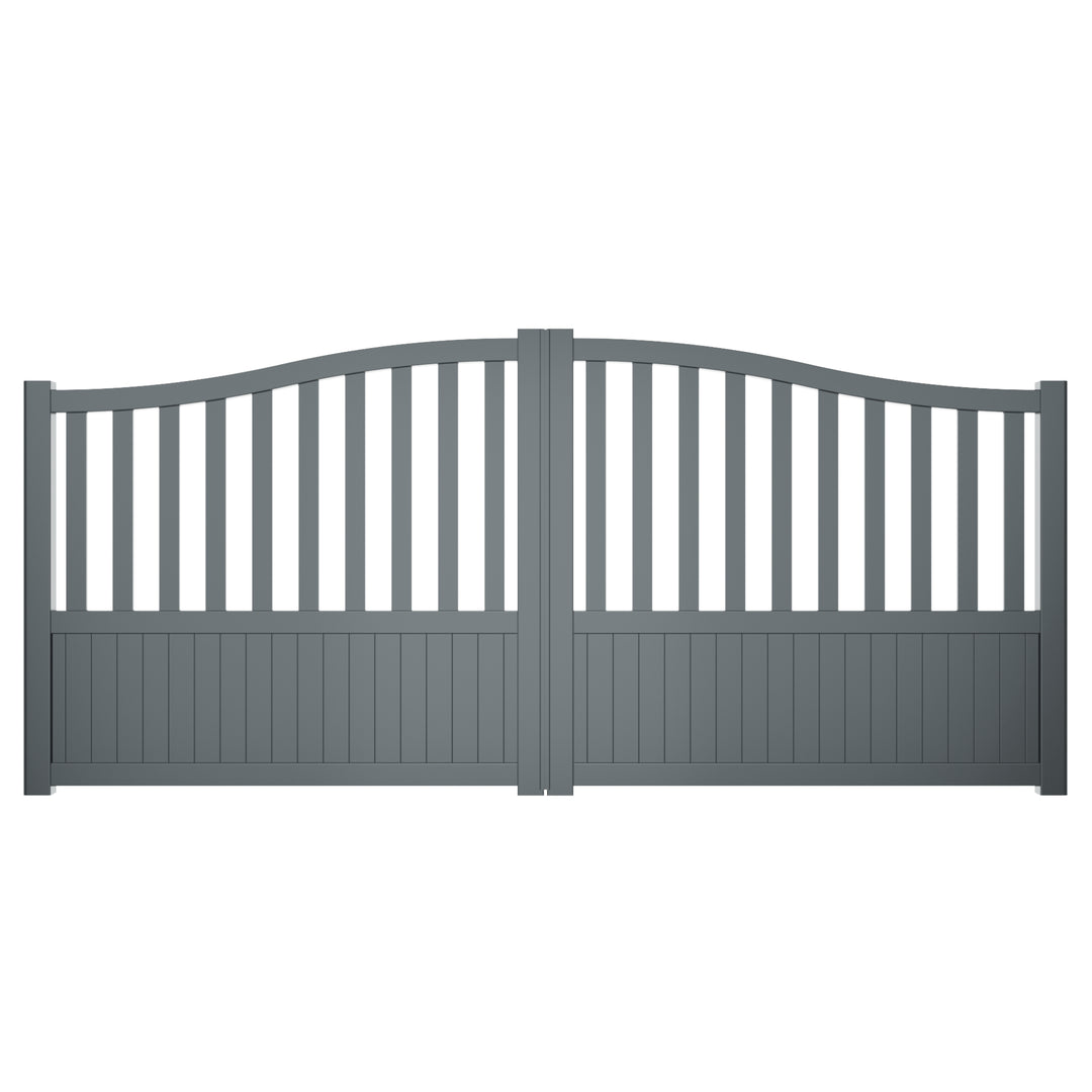 Bell-Curved Centre-Open Partial-Privacy Driveway Gates