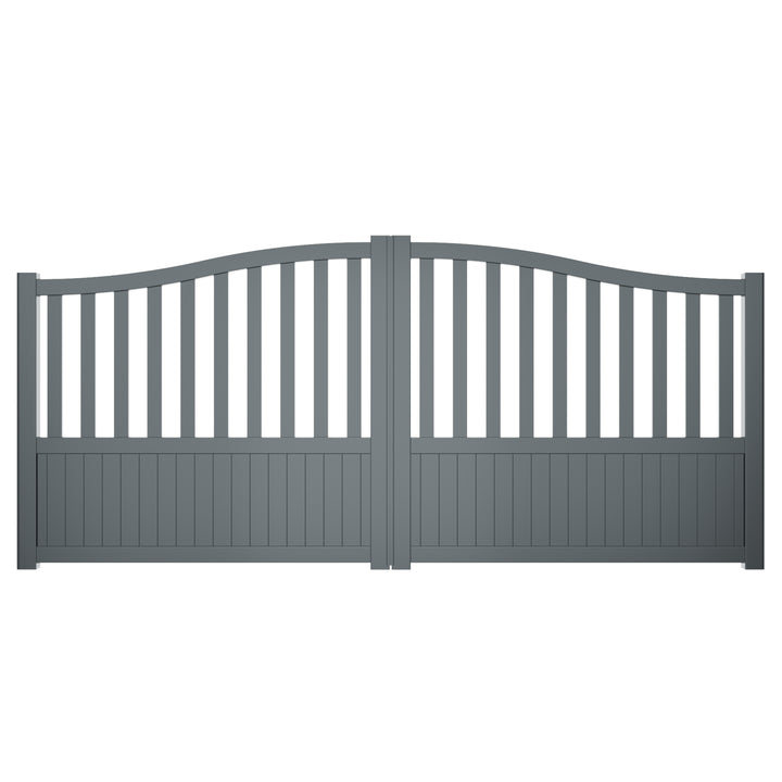 Bell-Curved Centre-Open Partial-Privacy Driveway Gates