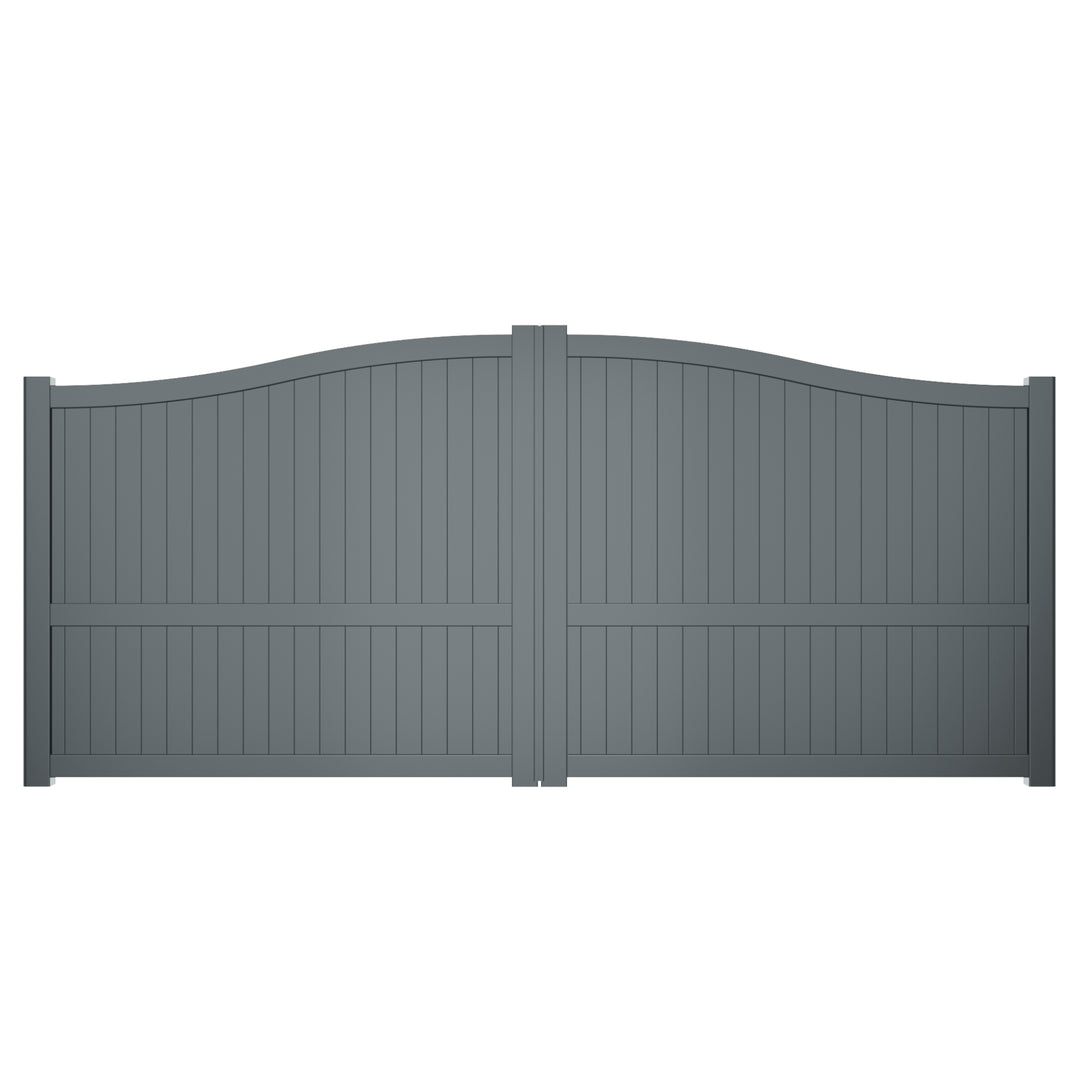 Bell-Curved Solid Infill Aluminium Driveway Gates