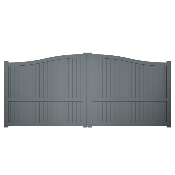 Bell-Curved Solid Infill Aluminium Driveway Gates