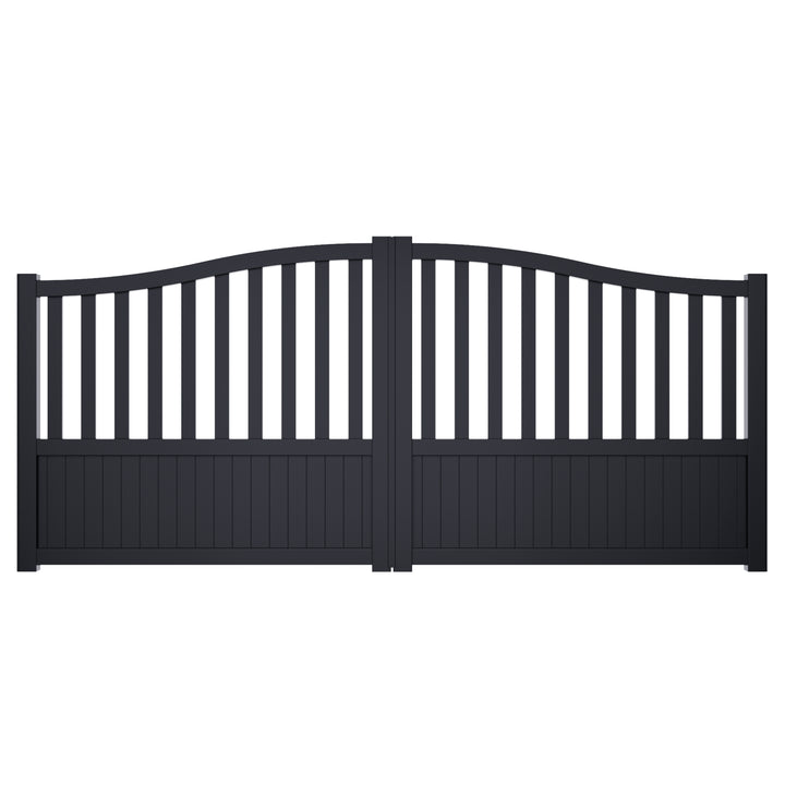 Bell-Curved Centre-Open Partial-Privacy Driveway Gates