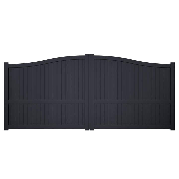 Bell-Curved Solid Infill Aluminium Driveway Gates
