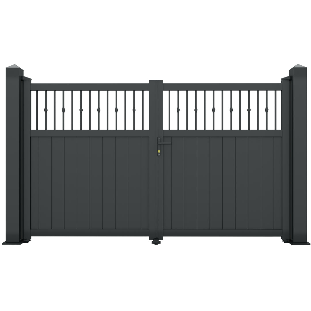 Decorative Open Vertical Infill Aluminium Driveway Gates