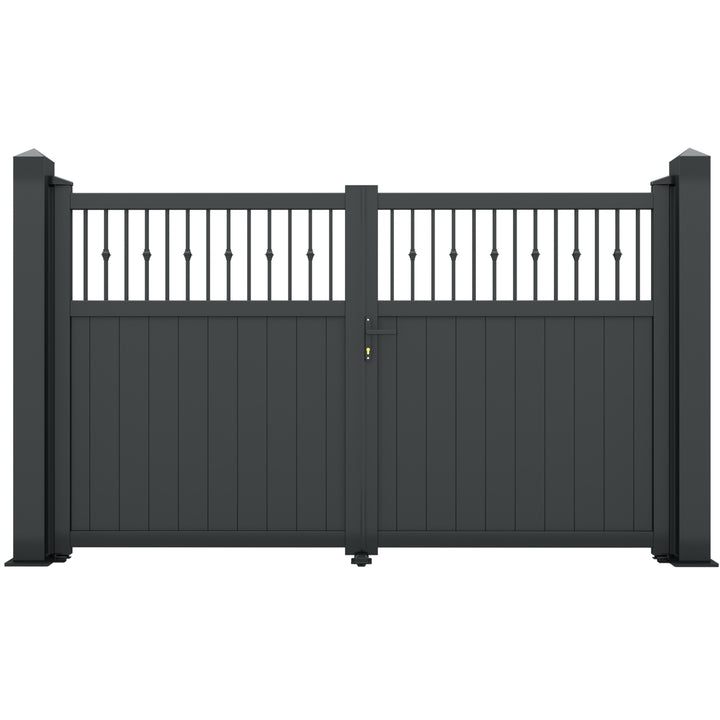 Decorative Open Vertical Infill Aluminium Driveway Gates