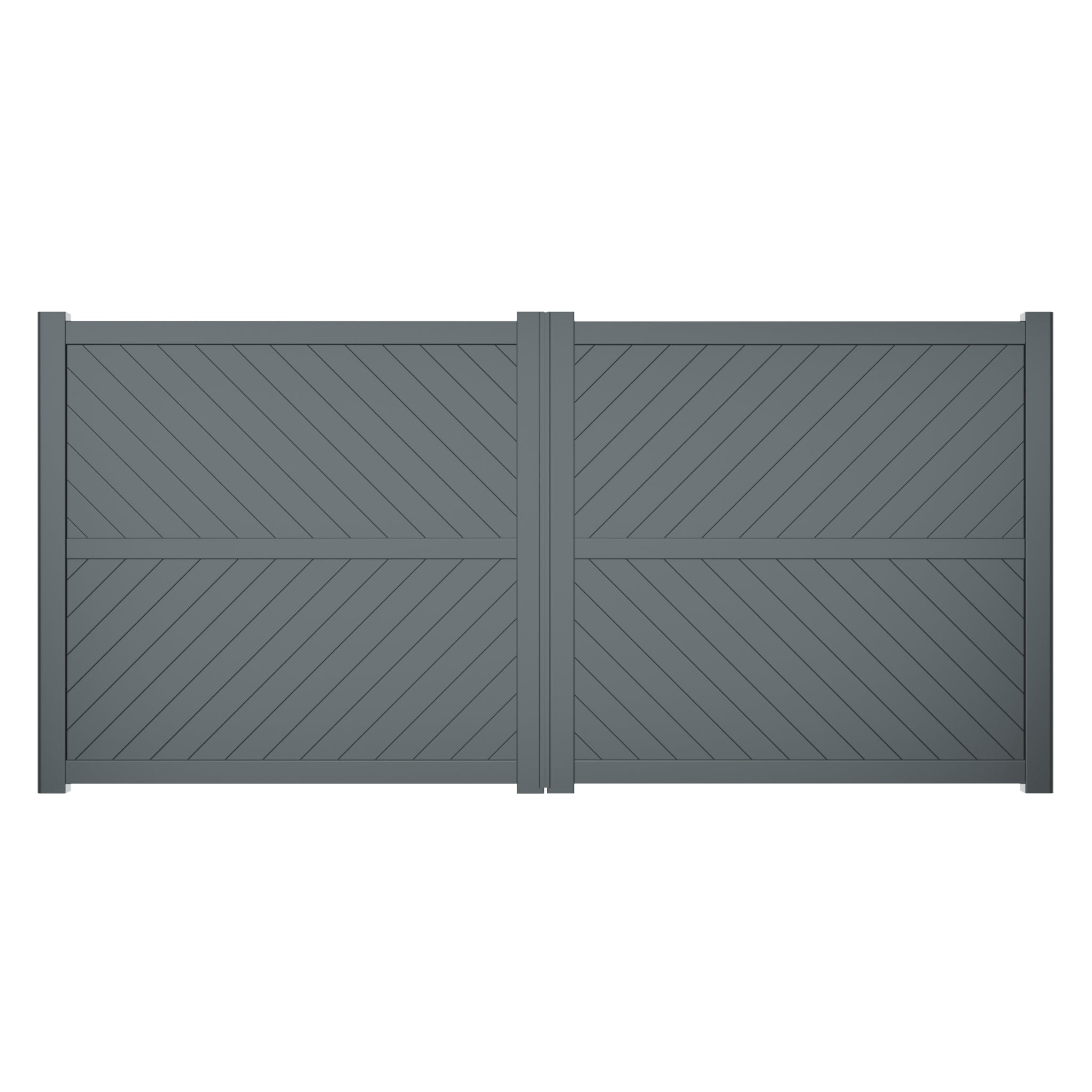DiagonalElegance | Aluminium Full Privacy Diagonal Slat Driveway Gate