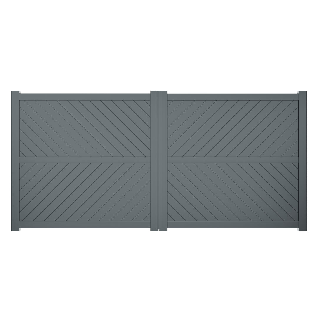 Diagonal Solid Infill Aluminium Driveway Gates