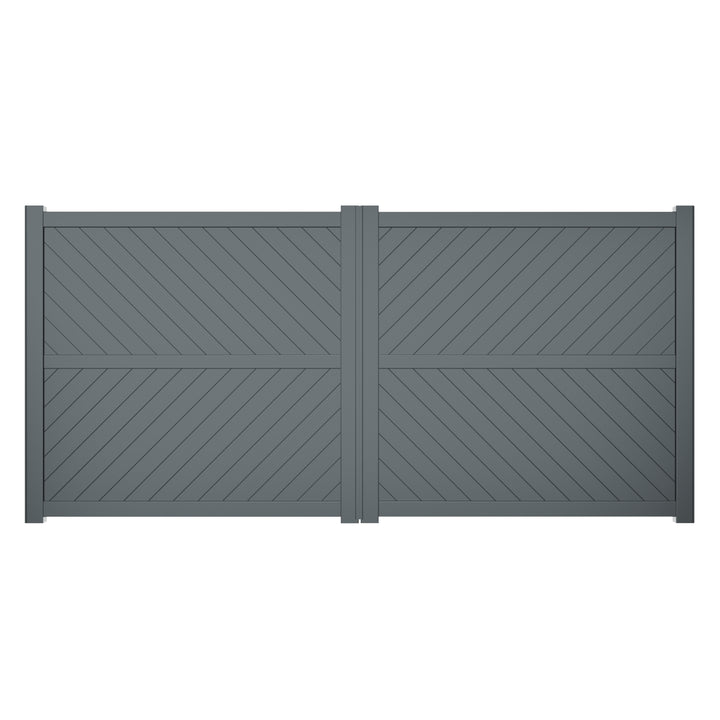 Diagonal Solid Infill Aluminium Driveway Gates