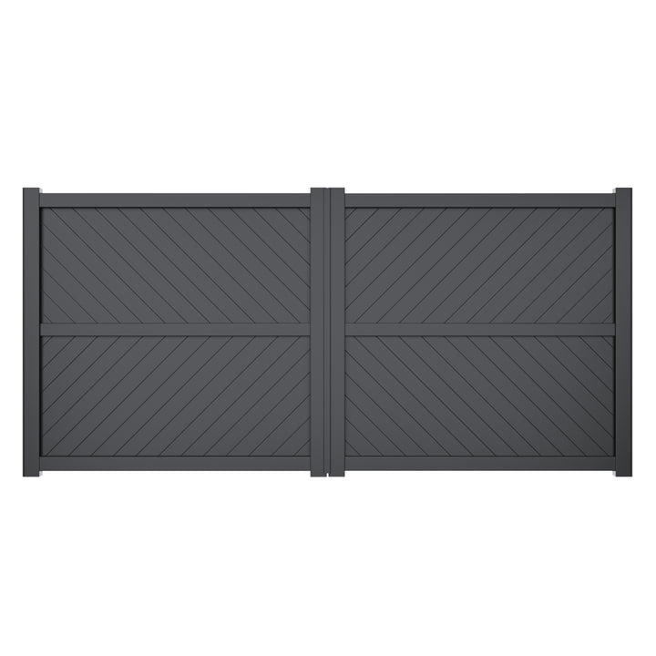 Diagonal Solid Infill Aluminium Driveway Gates