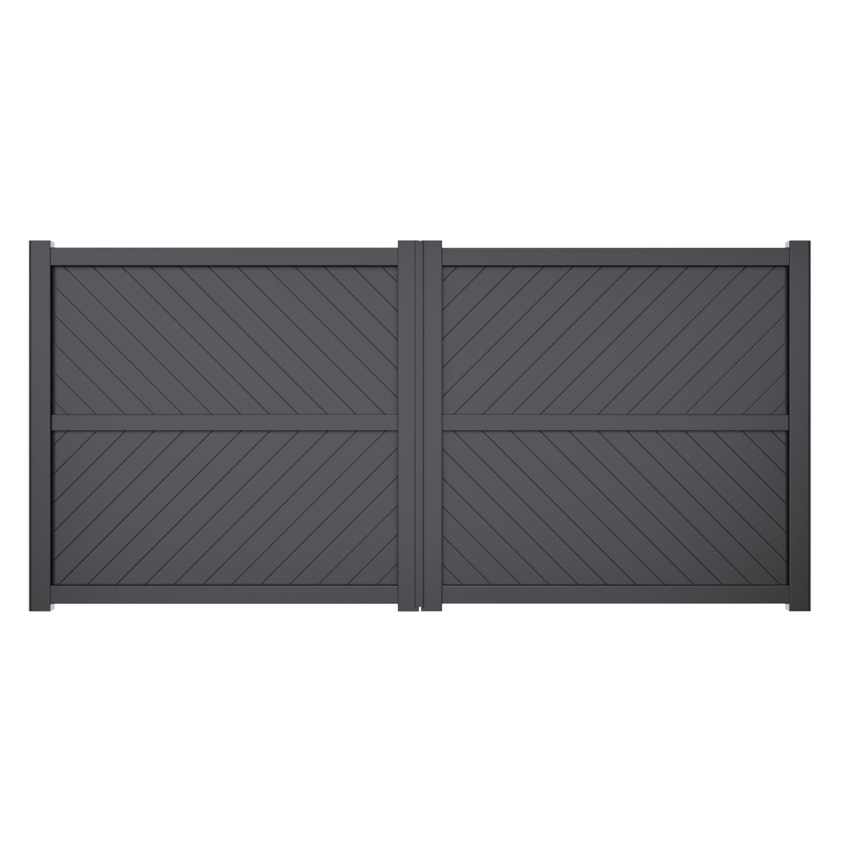 DiagonalElegance | Aluminium Full Privacy Diagonal Slat Driveway Gate