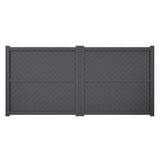 DiagonalElegance | Aluminium Full Privacy Diagonal Slat Driveway Gate