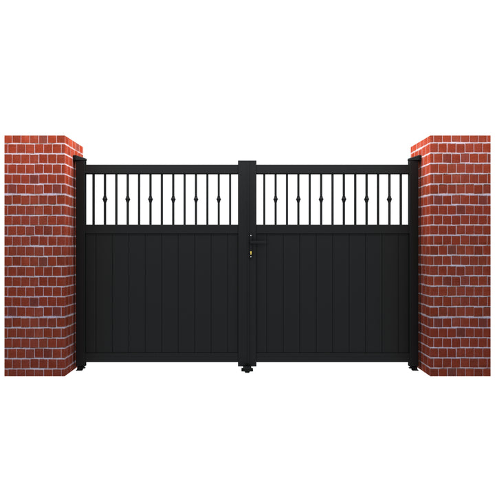 Decorative Open Vertical Infill Aluminium Driveway Gates