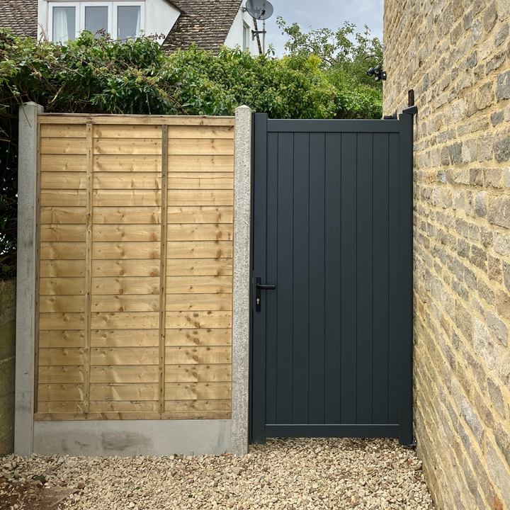 Vertical Solid Infill Aluminium Garden Gate