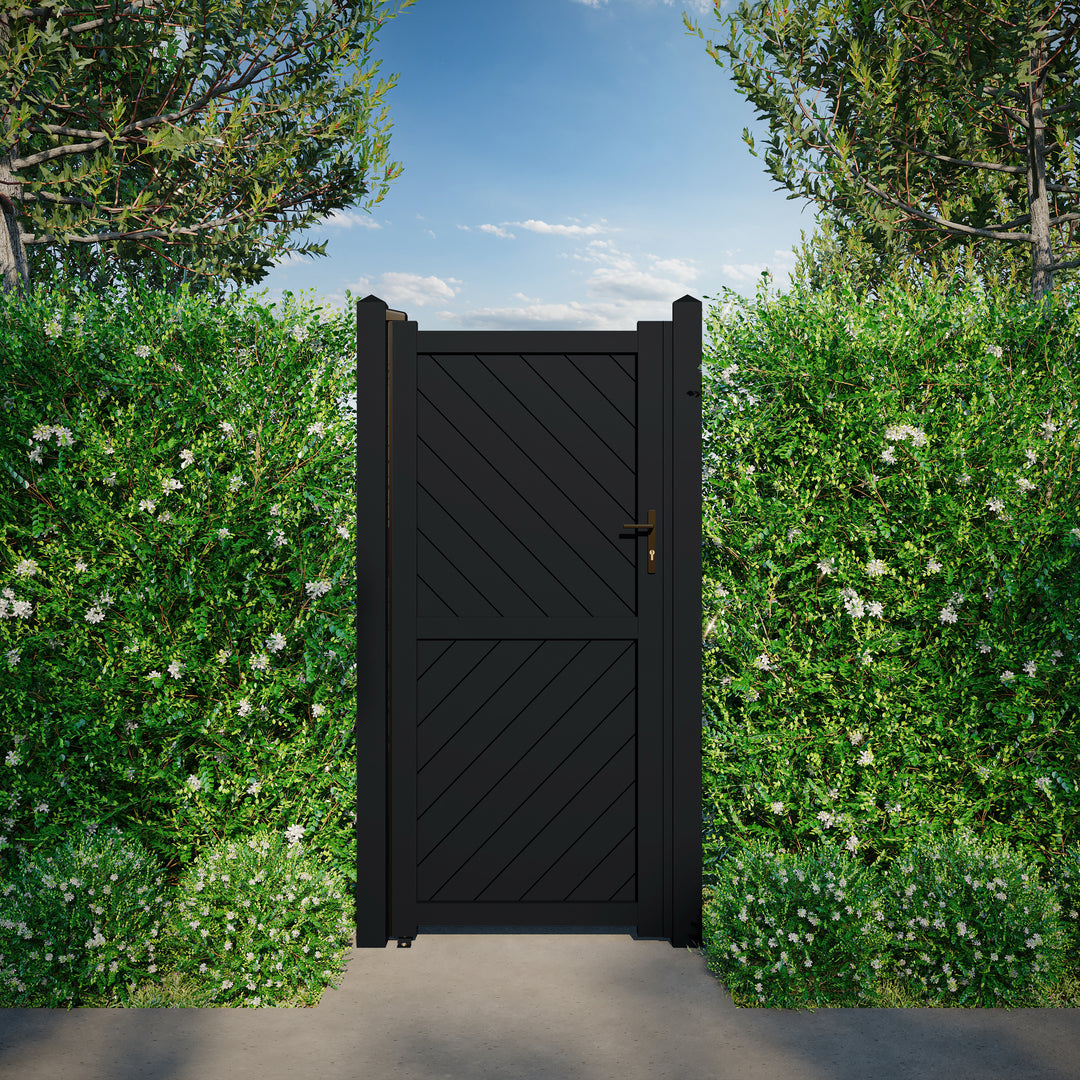Diagonal Solid Infill Aluminium Garden Gate