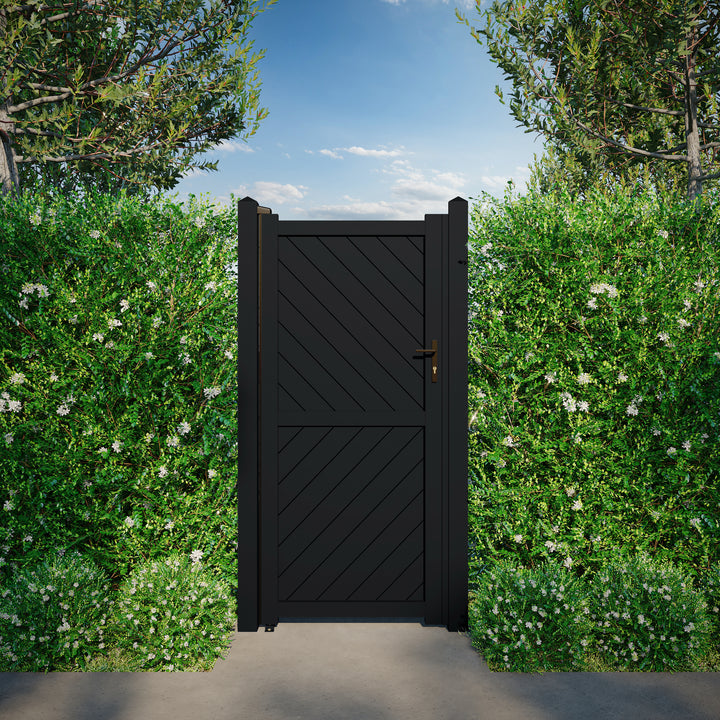Diagonal Solid Infill Aluminium Garden Gate