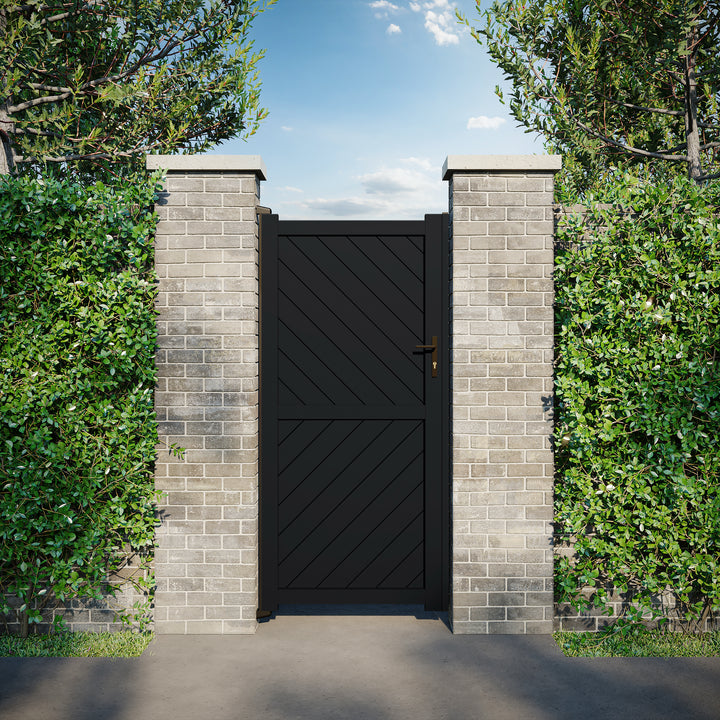 Diagonal Solid Infill Aluminium Garden Gate