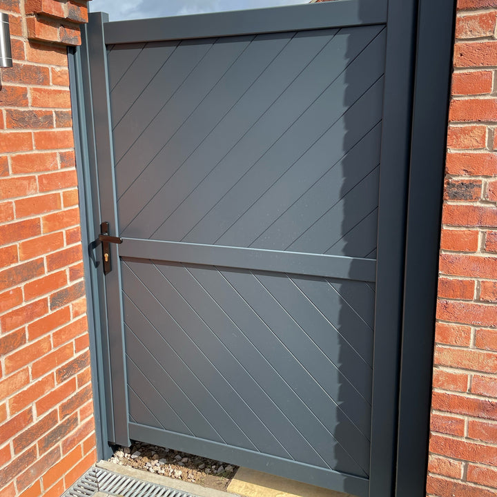 Diagonal Solid Infill Aluminium Garden Gate