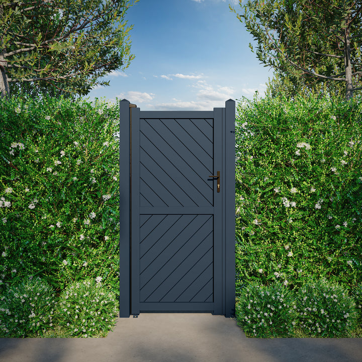 Diagonal Solid Infill Aluminium Garden Gate