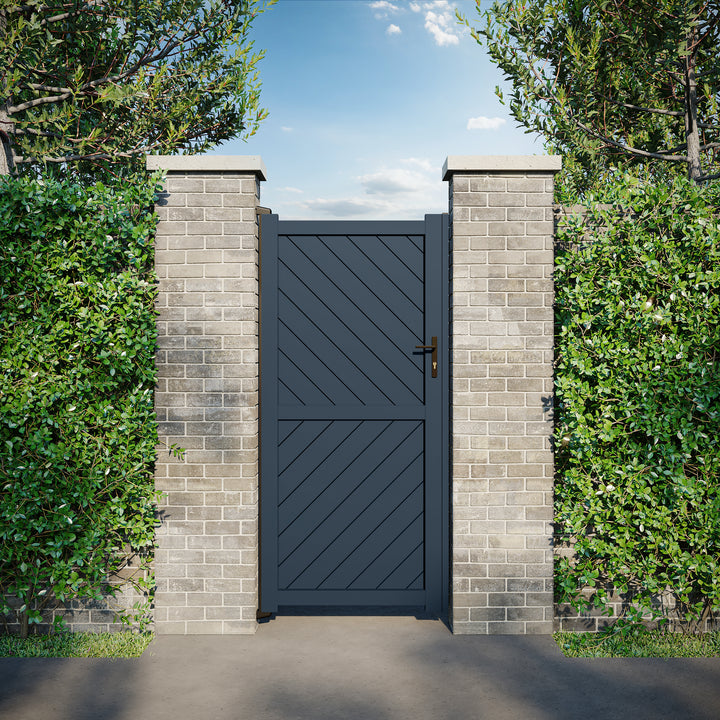 Diagonal Solid Infill Aluminium Garden Gate