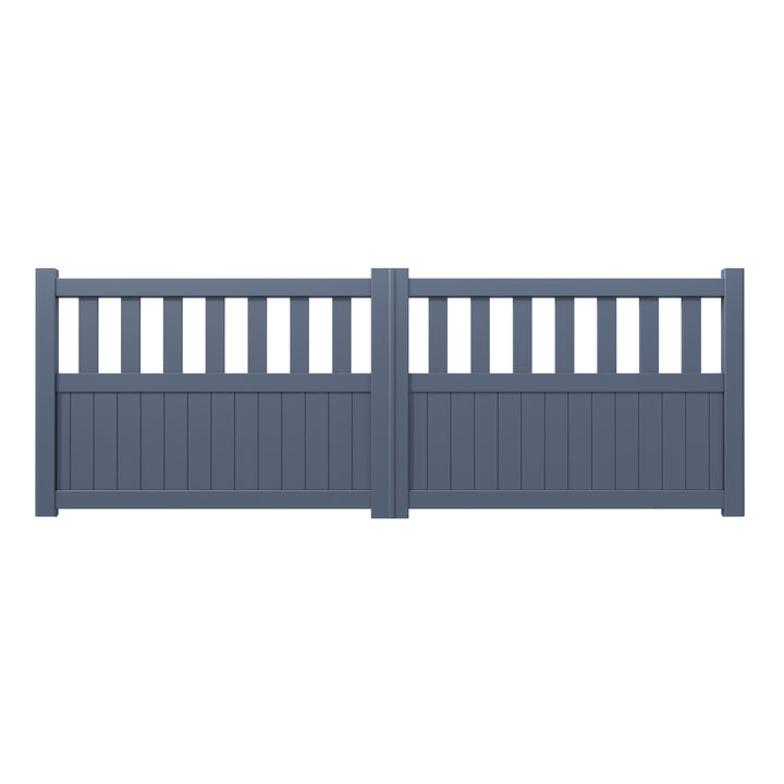 Open Slatted Vertical Infill Aluminium Driveway Gates