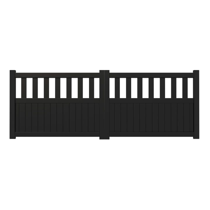 Open Slatted Vertical Infill Aluminium Driveway Gates