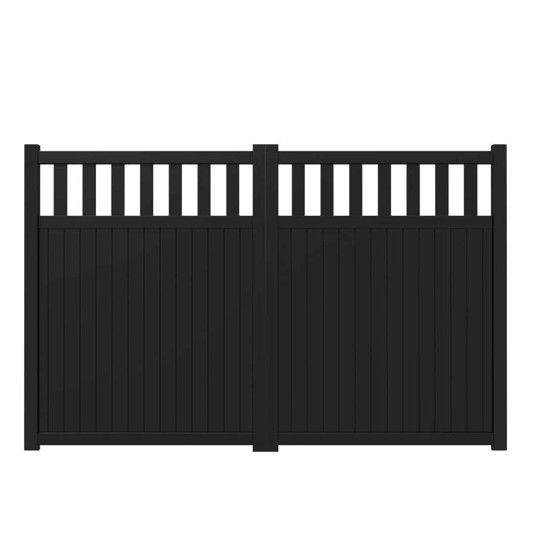 Open Slatted Vertical Infill Aluminium Driveway Gates