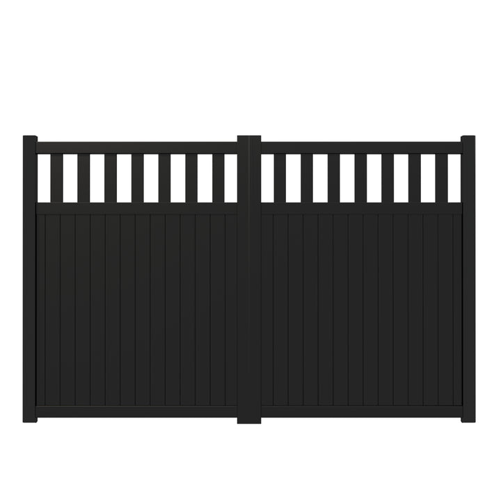 Open Slatted Vertical Infill Aluminium Driveway Gates